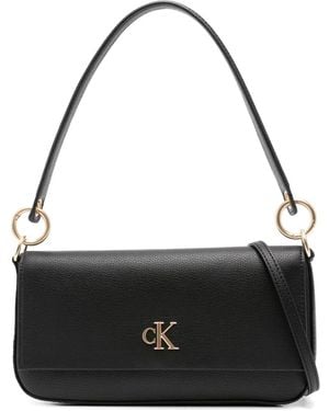 Calvin Klein Logo-Lettering Shoulder Bag - Black