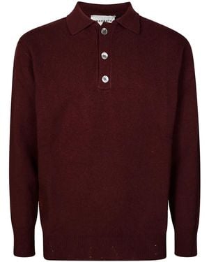 Amaranto Pullover Mit Poloshirtkragen - Rot