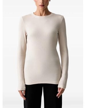 Marc O' Polo Ribbed-Knit Long-Sleeve T-Shirt - Natural