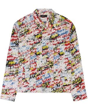 Purple Brand Stadium "Multi" Denim Jack - Rood