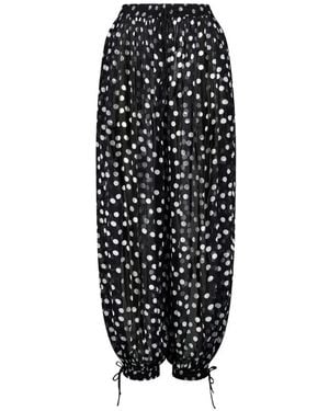 Leslie Amon Polka-Dot Trousers - Black