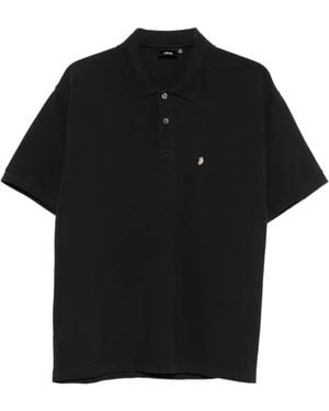 Stussy Logo-Embroidered Polo Shirt - Black
