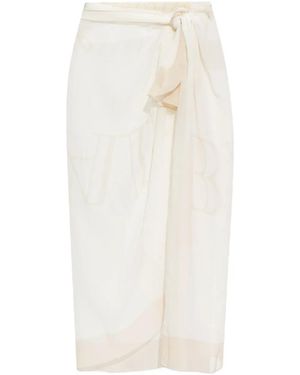 Balmain Logo-Print Sarong - White