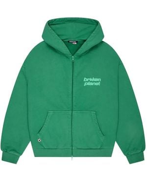 BROKEN PLANET Sudadera Con Capucha Y Cremallera - Verde