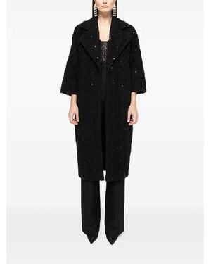 Nissa Bead-Embellished Coat - Black
