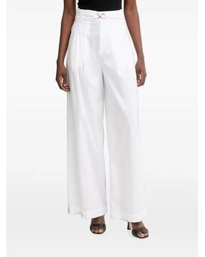 Twinset Pleated Wide-Leg Pants - White
