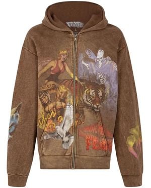 Travis Scott Utopia "Circus Maximus Tour 2023" Zip-Up Hoodie - Brown