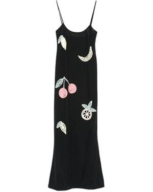 Leslie Amon Robe-Nuisette Fruit Punch À Coupe Longue - Black