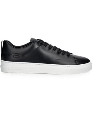 Baldinini Logo-Embossed Leather Trainers - Black
