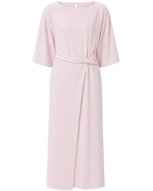 MEIMEIJ Twist-Detail Boat-Neck Midi Dress - Pink