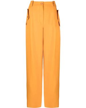 Alberta Ferretti Pantalon Droit À Taille Haute - Orange