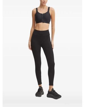 Under Armour Infinity 2.0 High Zip-Up Logo-Strap Sports Bra - Black