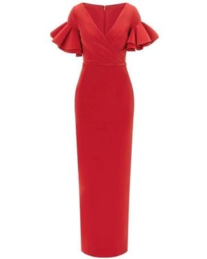 Rami Al Ali Overlap Ruffled Maxi Dress - Red