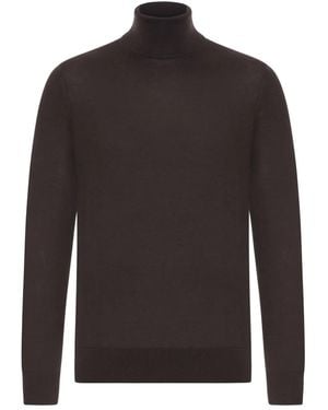 ZEGNA Turtleneck Ribbed-Hem Jumper - Black