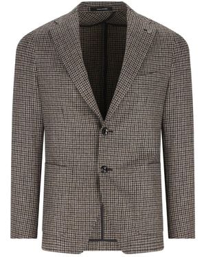 Tagliatore Jacke mit Hahnentrittmuster - Braun
