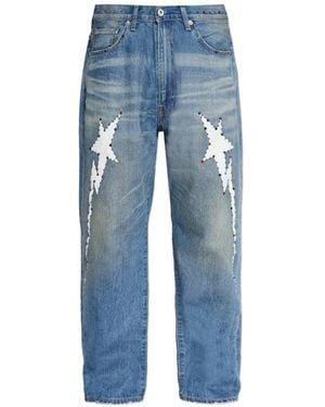 A Bathing Ape Vaqueros Con Motivo De Estrella - Azul