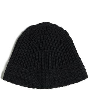 Yohji Yamamoto Ribbed-Knit Wool Beanie - Black