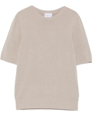 AROVESCIO Short-Sleeve Knit Sweater - White