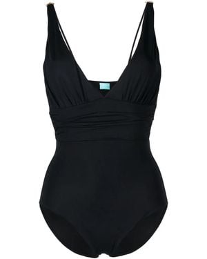 Melissa Odabash Vネック ワンピース水着 - ブラック