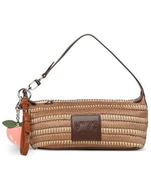 V73 Venice Striped Shoulder Bag - Brown