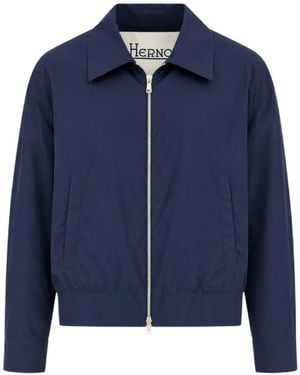 Herno Logo-Plaque Zip-Up Jacket - Blue