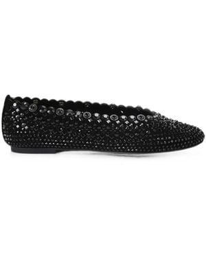 Kurt Geiger Jewel Perforated Ballet Flats - Black