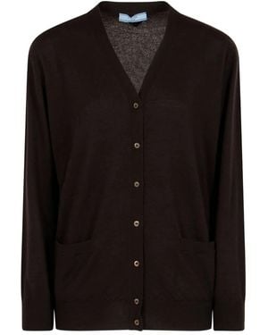 Prada V-Neck Buttoned Cardigan - Black
