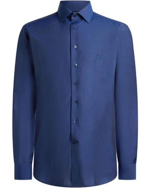 Etro Pegaso-Embroidery Shirt - Blue