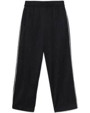 Gucci Logo-Print Tack Trousers - Blue