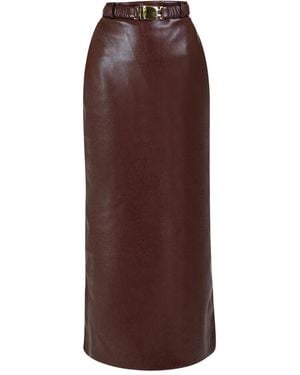 ROWEN ROSE Belted Skirt - Brown