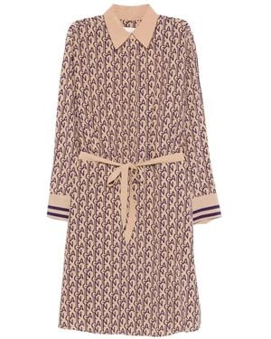 GANT Monogram Belted Midi Dress - White