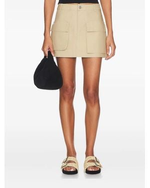 AEXAE Pocketed High-Waisted Skirt - Natural