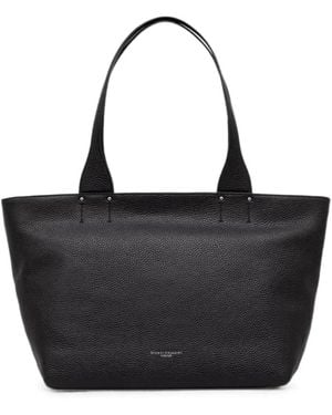 Gianni Chiarini Barbara Grained-Leather Tote Bag - Black
