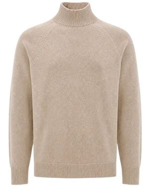 Peserico High-Neck Raglan-Sleeve Sweater - White