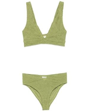 Hunza G Angel Bikini Metallic Crinkle - Green