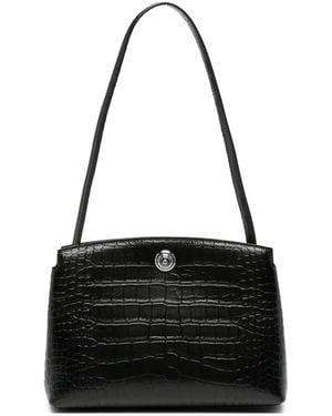 Liffner Pushlock Croc-Effect Clutch Bag - Black