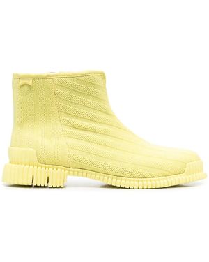 Camper Ribbed-Knit Ankle Boots - Yellow