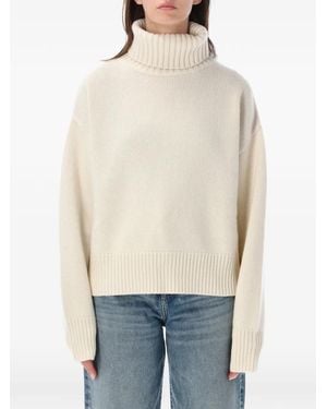 Extreme Cashmere Crop Xtra Roll-Neck Sweater - Natural