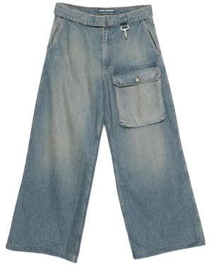Reese Cooper Pantalones Con Bolsillos De Parchey Cinturón - Azul