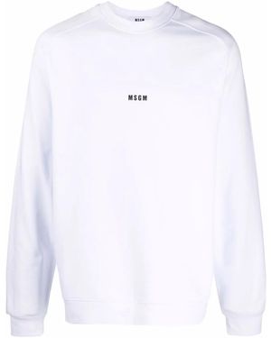 MSGM Sudadera con logo estampado - Blanco
