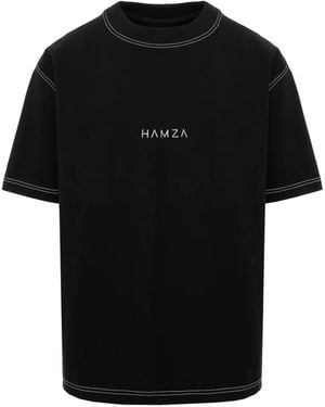 Hamza Kira T-Shirt Mit Stickerei - Schwarz