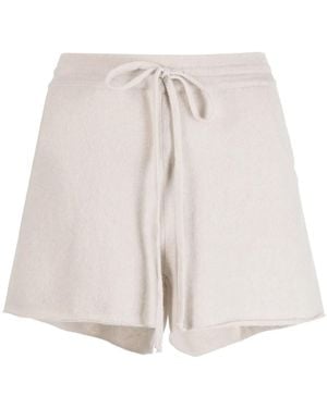 Teddy Cashmere Portofino Drawstring Cashmere Shorts - White