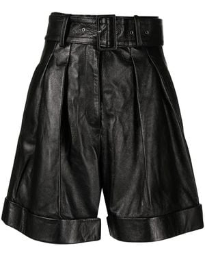 Golden Goose Belted Wide-leg Shorts - Black