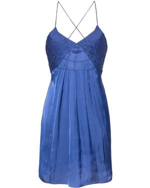 Zadig & Voltaire Rayonna V-Neck Recycled-Polyester Mini Dress - Blue