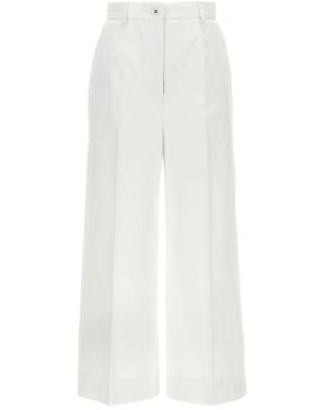 Dolce & Gabbana High Waist Cotton Pants - White