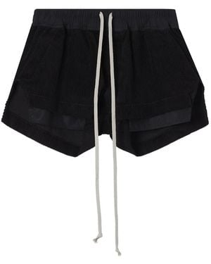 Rick Owens Corduroy Drawstring-Waist Shorts - Black