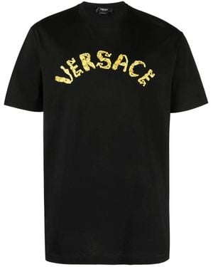 Versace シーシェル バロック Tシャツ - ブラック