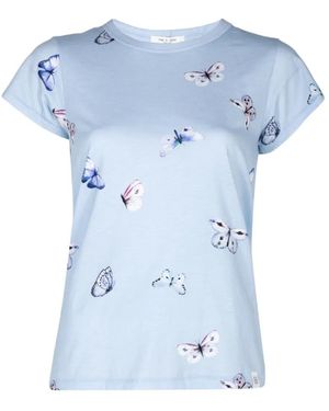 Rag & Bone Camiseta Con Mariposa Estampada - Azul