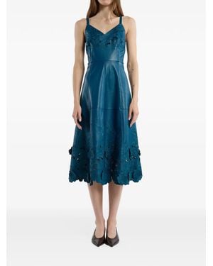 CHRISTY LYNN Tahlia Laser-Cut Midi Dress - Blue