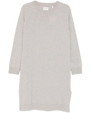 GANT Vestido Midi Con Cuello Redondo - Blanco